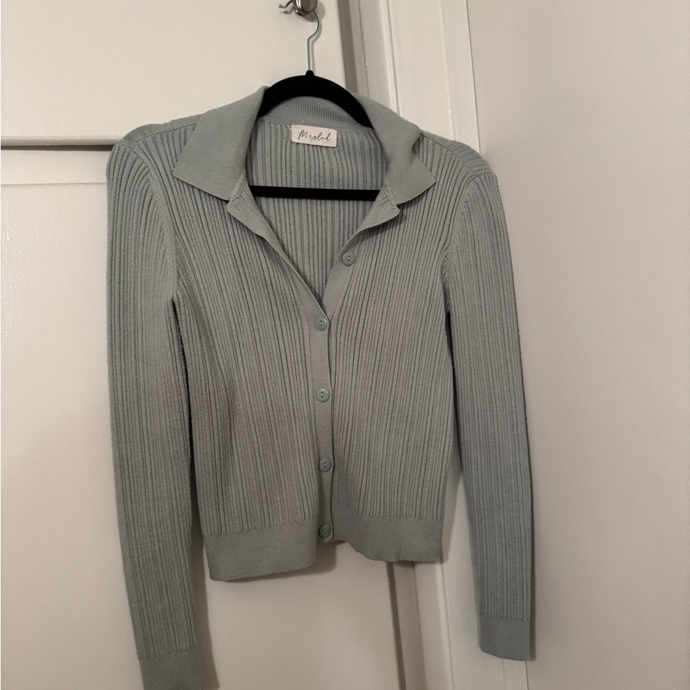 Mint Green Ribbed Sweater by Meraki